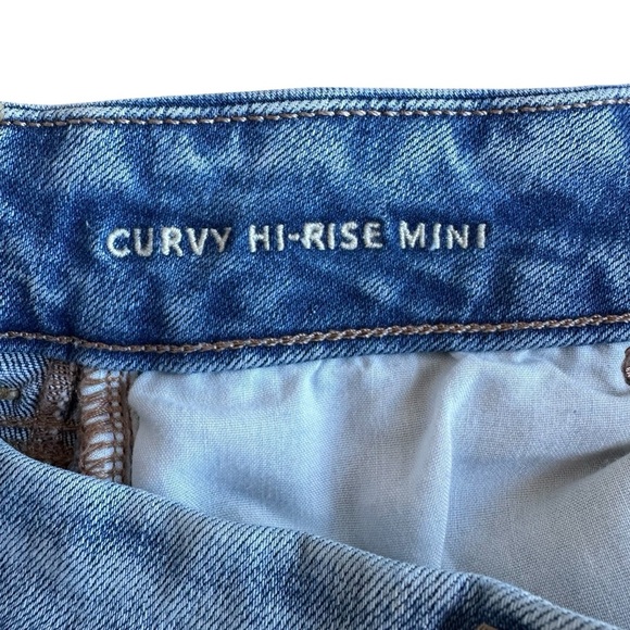 American Eagle Outfitters Blue Distressed Denim Mini Skirt - Picture 5 of 11